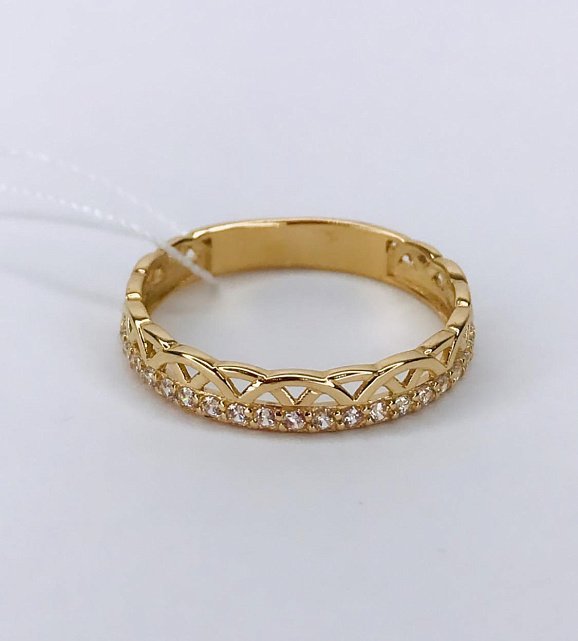 Кольцо из красного золота с цирконием (33967146)  4