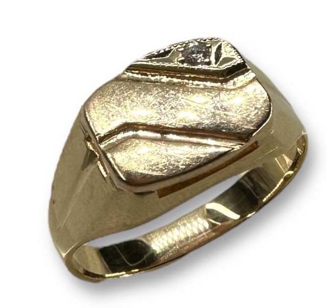 Перстень із червоного та білого золота з цирконієм (30897196) 2