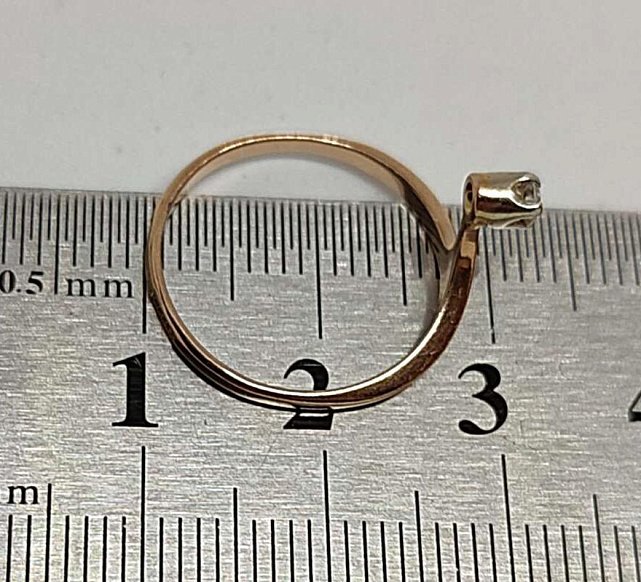 Кольцо из красного золота с бриллиантом (-ми) (30439165) 3