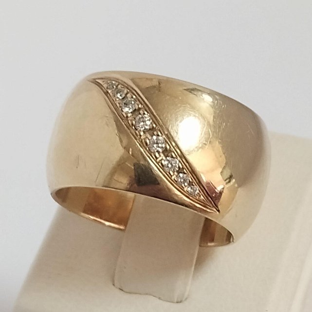 Кольцо из желтого золота с бриллиантом (-ми) (33143178) 0