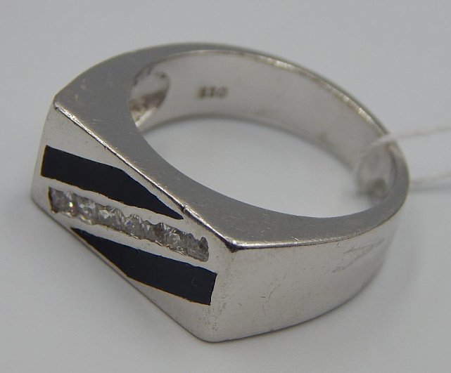 Серебряный перстень с эмалью и цирконием (33752069) 2