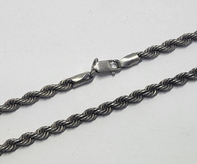 Серебряная цепь с плетением Веревочка (33688600) 0