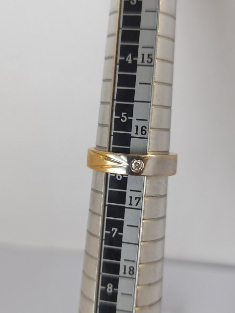 Обручальное кольцо из желтого и белого золота с бриллиантом (-ми) (33338851)  2