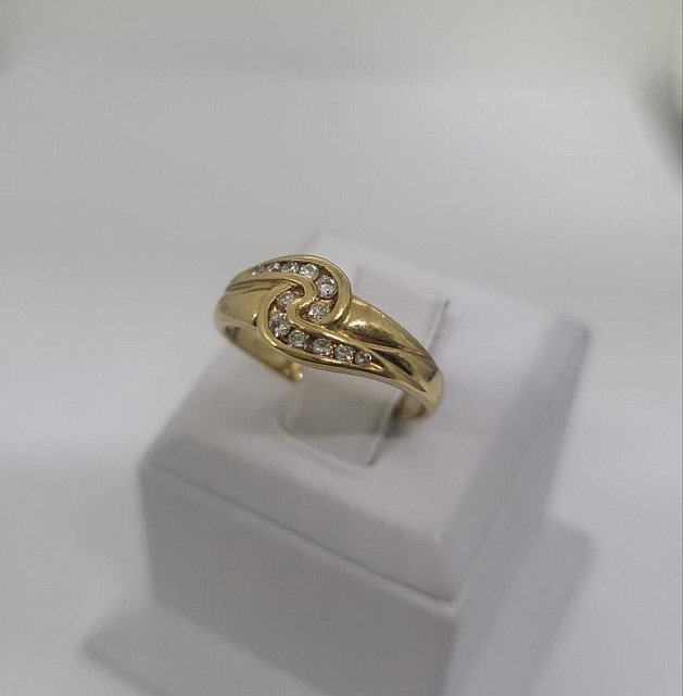 Кольцо из желтого золота с бриллиантом (-ми) (33752835)  1