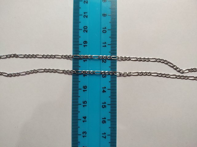 Серебряная цепь с плетением Картье (30506392) 2