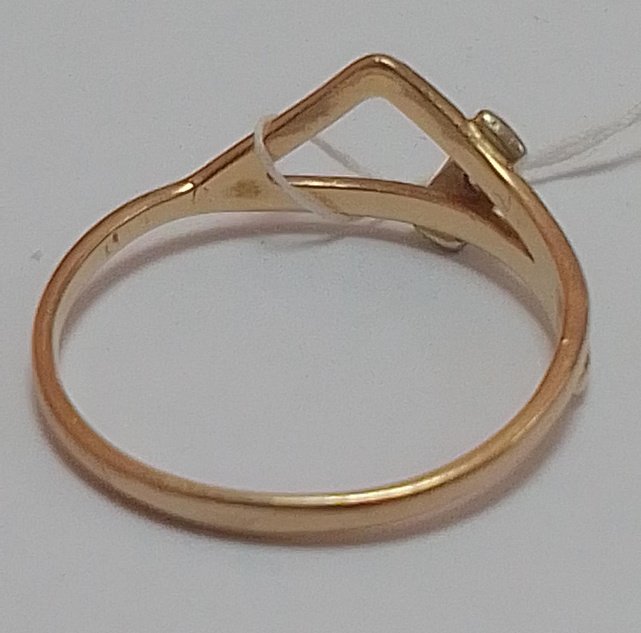 Кольцо из красного и белого золота с цирконием (32767515)  3