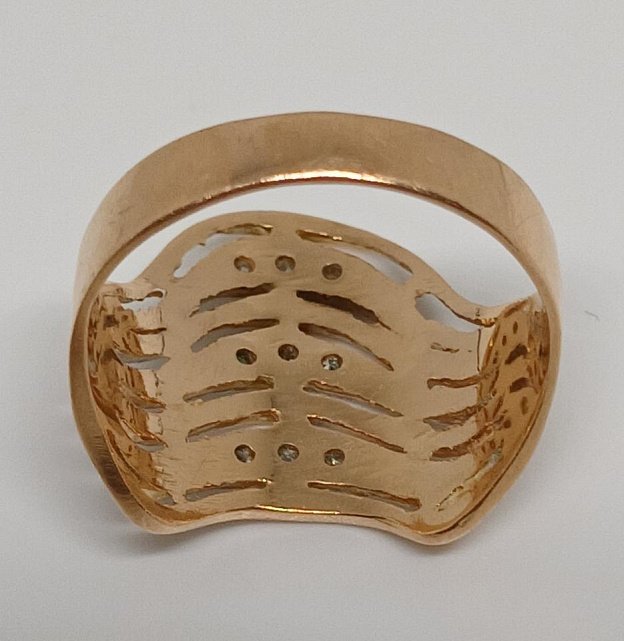 Кольцо из красного и белого золота с цирконием (32854250) 5