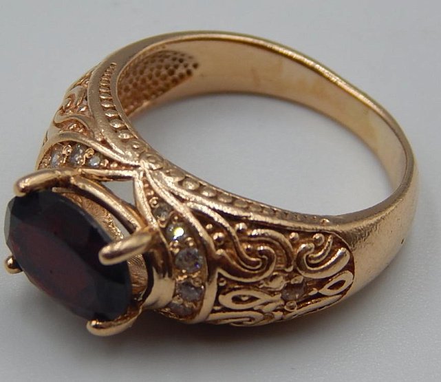 Кольцо из красного золота с цирконием (31056727)  4