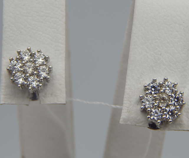 Серебряные серьги с цирконием (30460768) 0