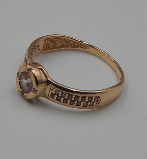 Кольцо из красного золота с цирконием (31957712) 2