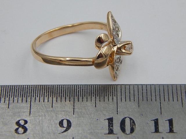 Кольцо из красного золота с цирконием (28921669) 7