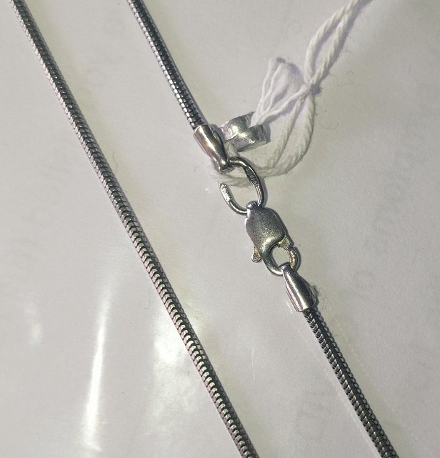 Срібний ланцюг із плетінням Снейк (28563803) 0