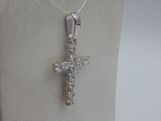 Срібний підвіс-хрест із цирконієм (32000001) 1