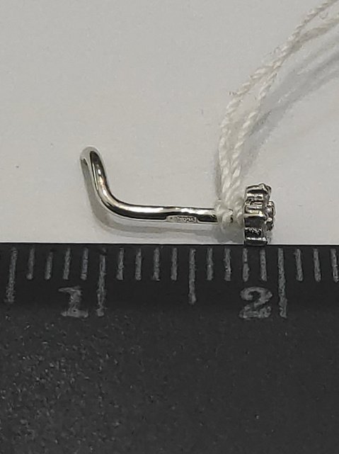 Срібний пірсинг із цирконієм (30401306) 2