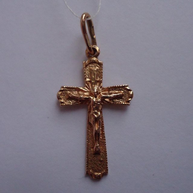 Підвіс-хрест з червоного золота (32493969) 0