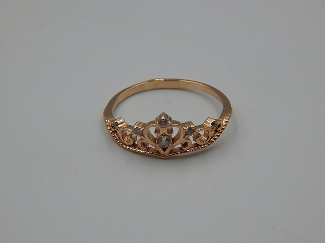 Кольцо из красного золота с цирконием (31045330)  4