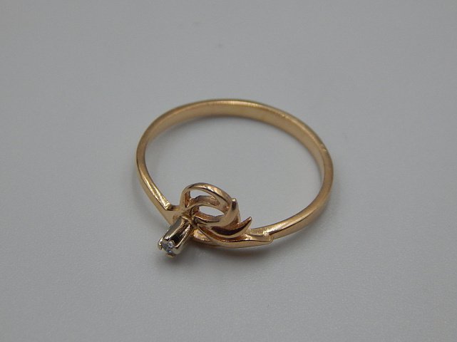 Кольцо из красного золота с цирконием (31549358) 1