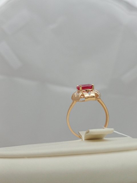 Кольцо из красного золота с цирконием (31959800) 6