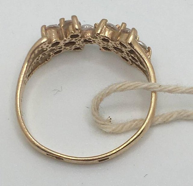 Кольцо из красного золота с цирконием (32740083) 3