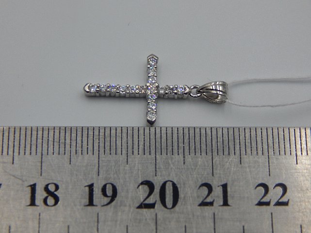 Срібний підвіс-хрест із цирконієм (33752367) 3