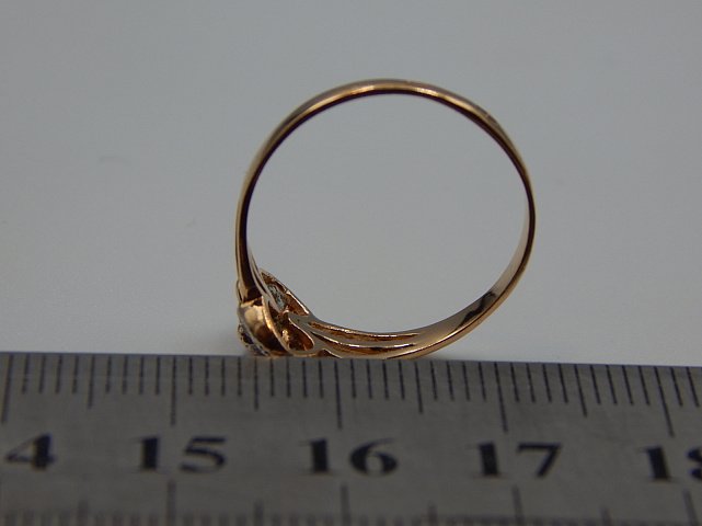 Кольцо из красного и белого золота с цирконием (32790129) 5
