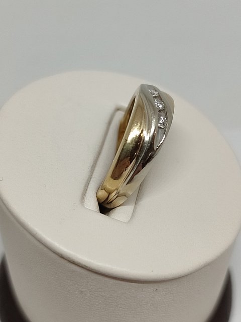 Кольцо из желтого и белого золота с бриллиантом (-ми) (32010512) 4