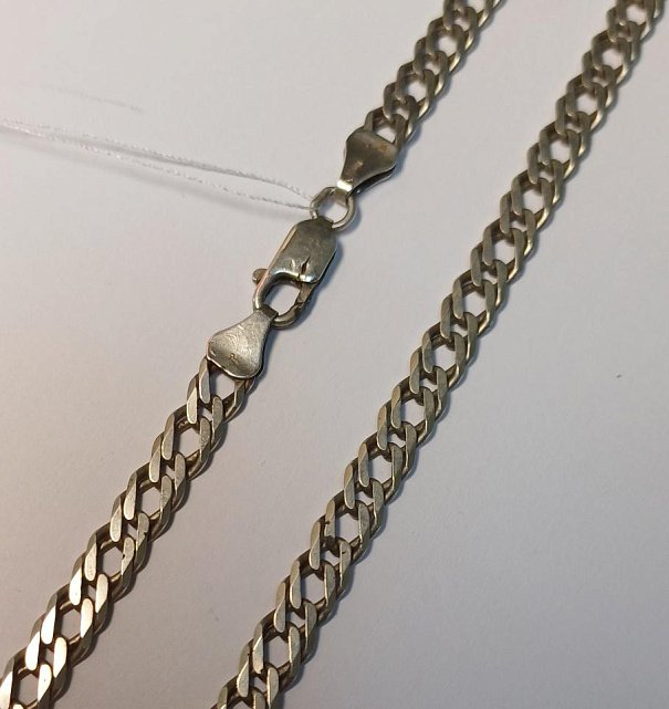 Серебряная цепь с плетением Двойной ромб (33684944) 1