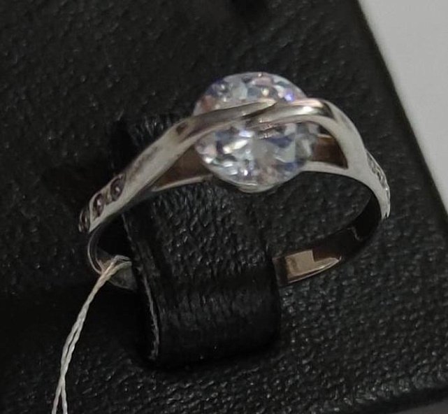 Серебряное кольцо с цирконием (30556007)  1