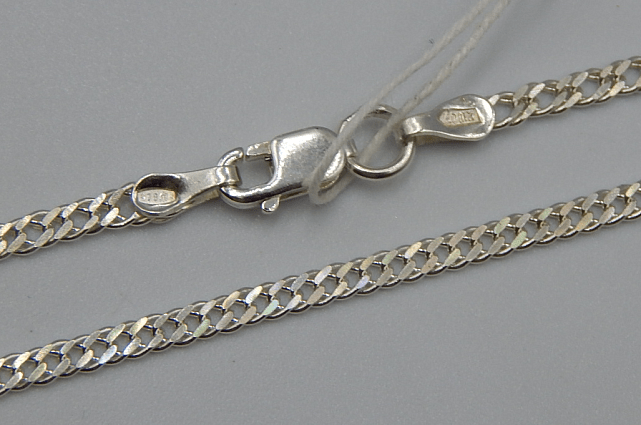 Серебряная цепь с плетением Двойной ромб (32583070) 0