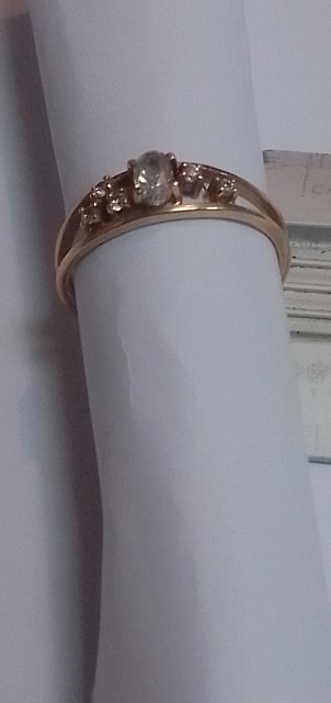 Кольцо из красного золота с цирконием (31909865)  2