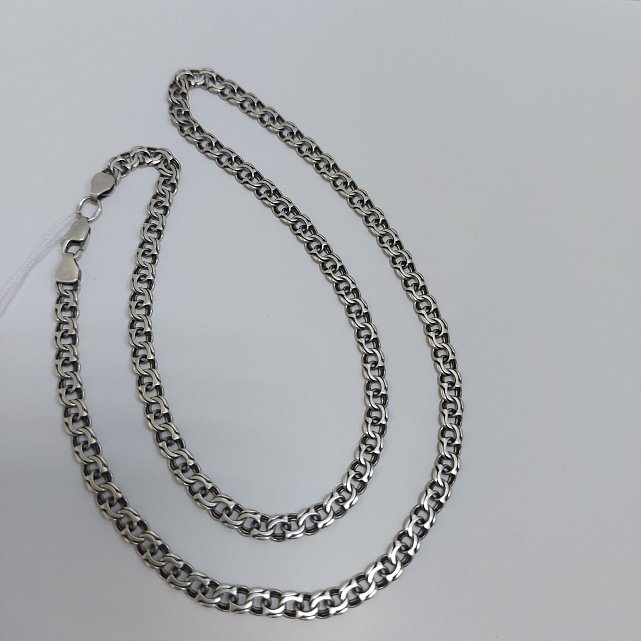 Серебряная цепь с плетением Бисмарк (33498819) 2