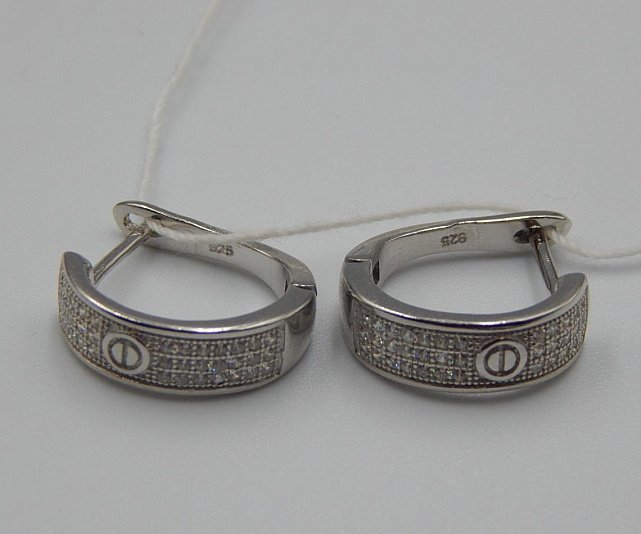 Срібні сережки з цирконієм (31026646) 2