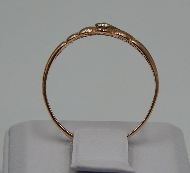 Кольцо из красного и белого золота с цирконием (32428502) 2