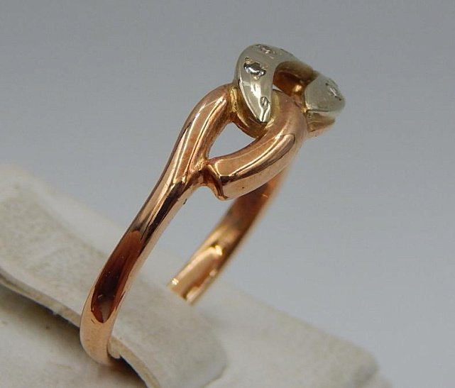 Кольцо из красного и белого золота с бриллиантом (-ми) (30702798) 2