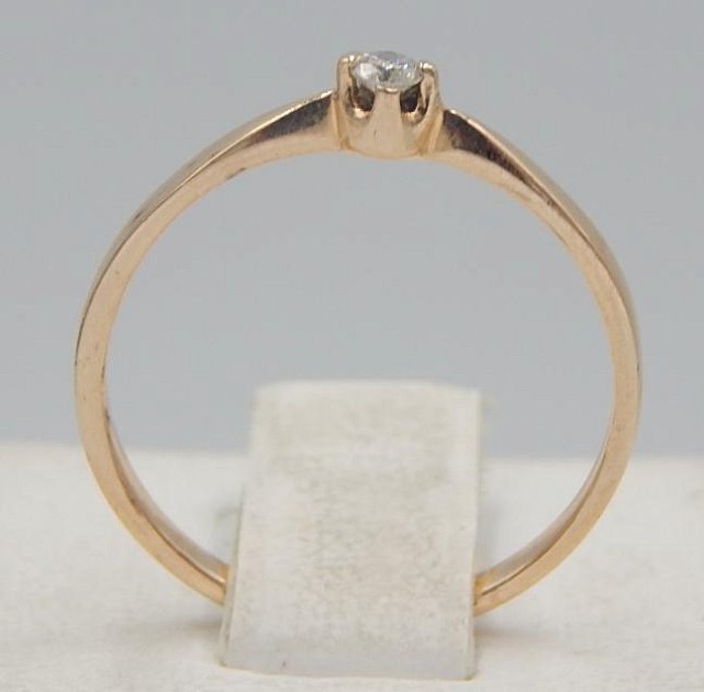 Кольцо из красного золота с бриллиантом (-ми) (30666530) 1
