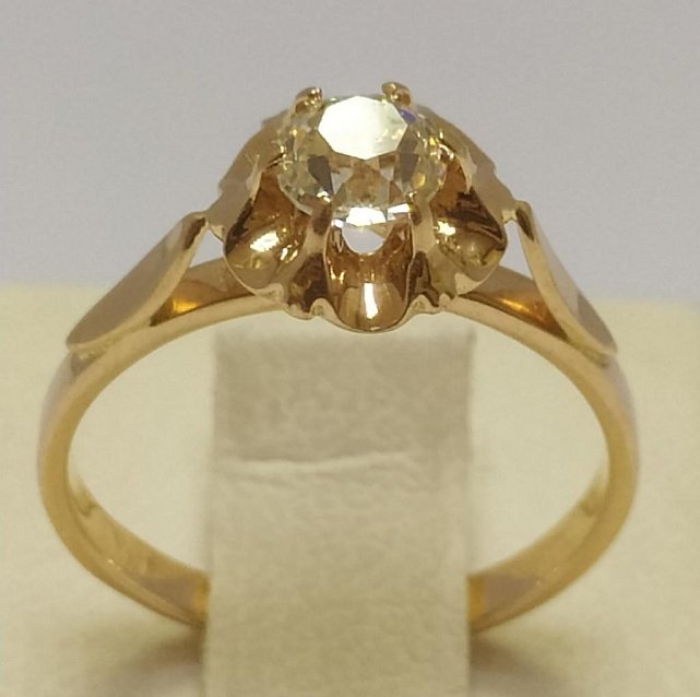 Кольцо из красного золота с цирконием (33724709) 3