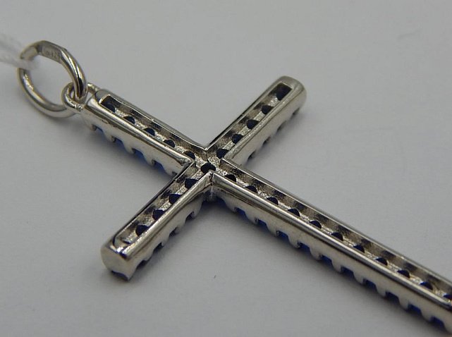 Срібний підвіс-хрест із цирконієм (29532383) 1