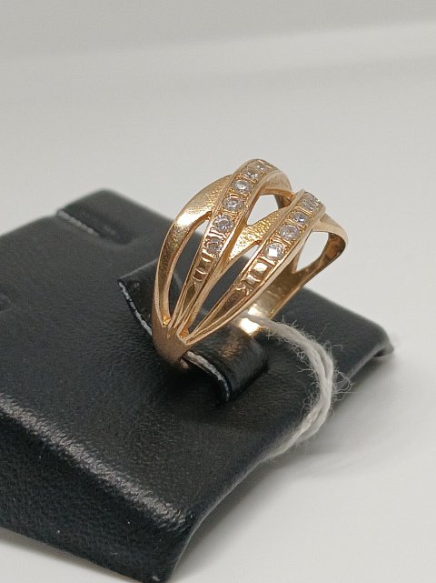 Кольцо из красного золота с цирконием (32832897) 2