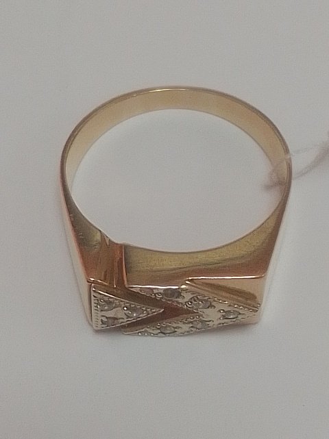 Перстень з червоного золота з цирконієм (33545413) 1