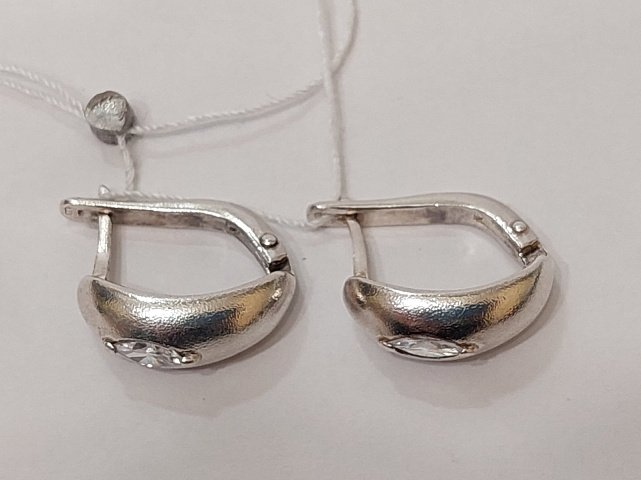 Серебряные серьги с цирконием (30513444) 2