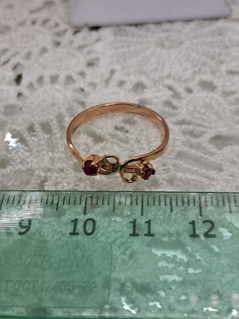 Кольцо из красного золота с корундом (32888658) 5