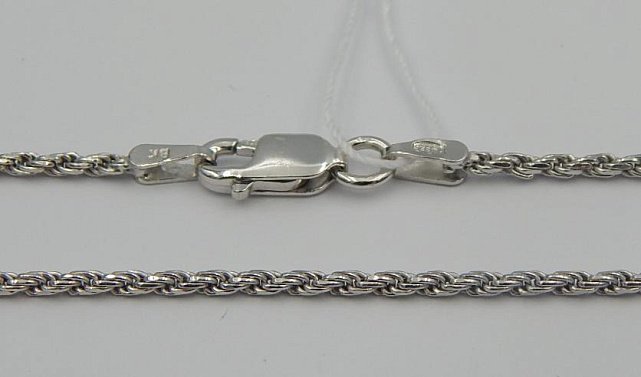 Серебряная цепь с плетением Веревочка (30548127) 0