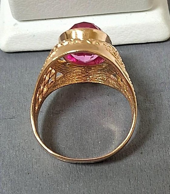 Кольцо из красного золота с корундом (33879670) 4