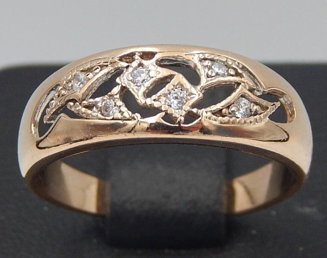 Кольцо из красного золота с цирконием (28356700) 0