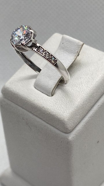 Серебряное кольцо с цирконием (31760671) 3