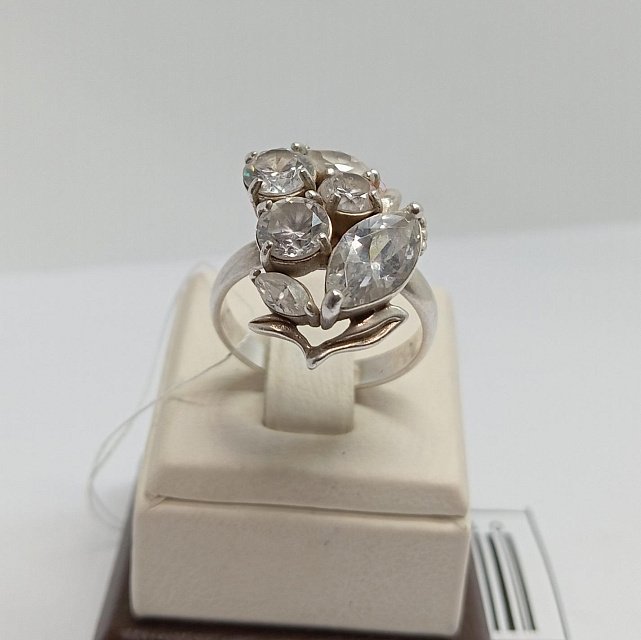Серебряное кольцо с цирконием (33689531) 2