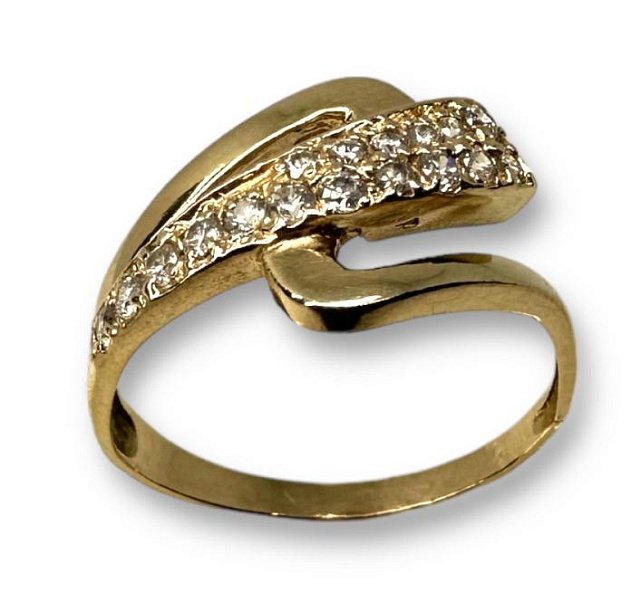 Кольцо из красного золота с цирконием (30486752)  0