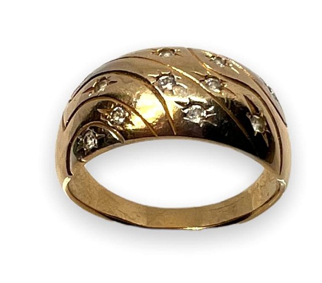 Кольцо из красного и белого золота с цирконием (28965005)  1
