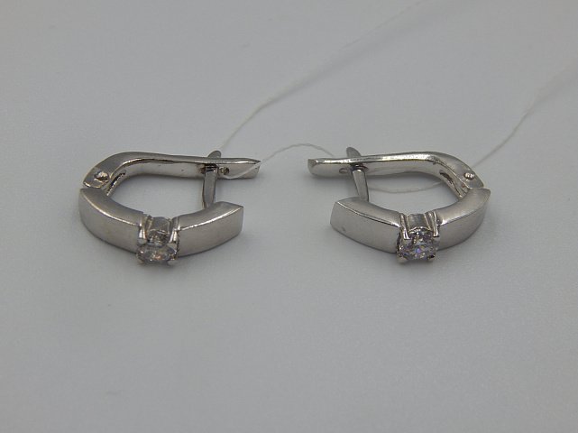 Серебряные серьги с цирконием (31291644) 4