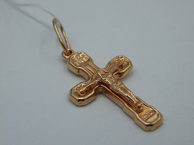 Підвіс-хрест із червоного золота (31878487) 2